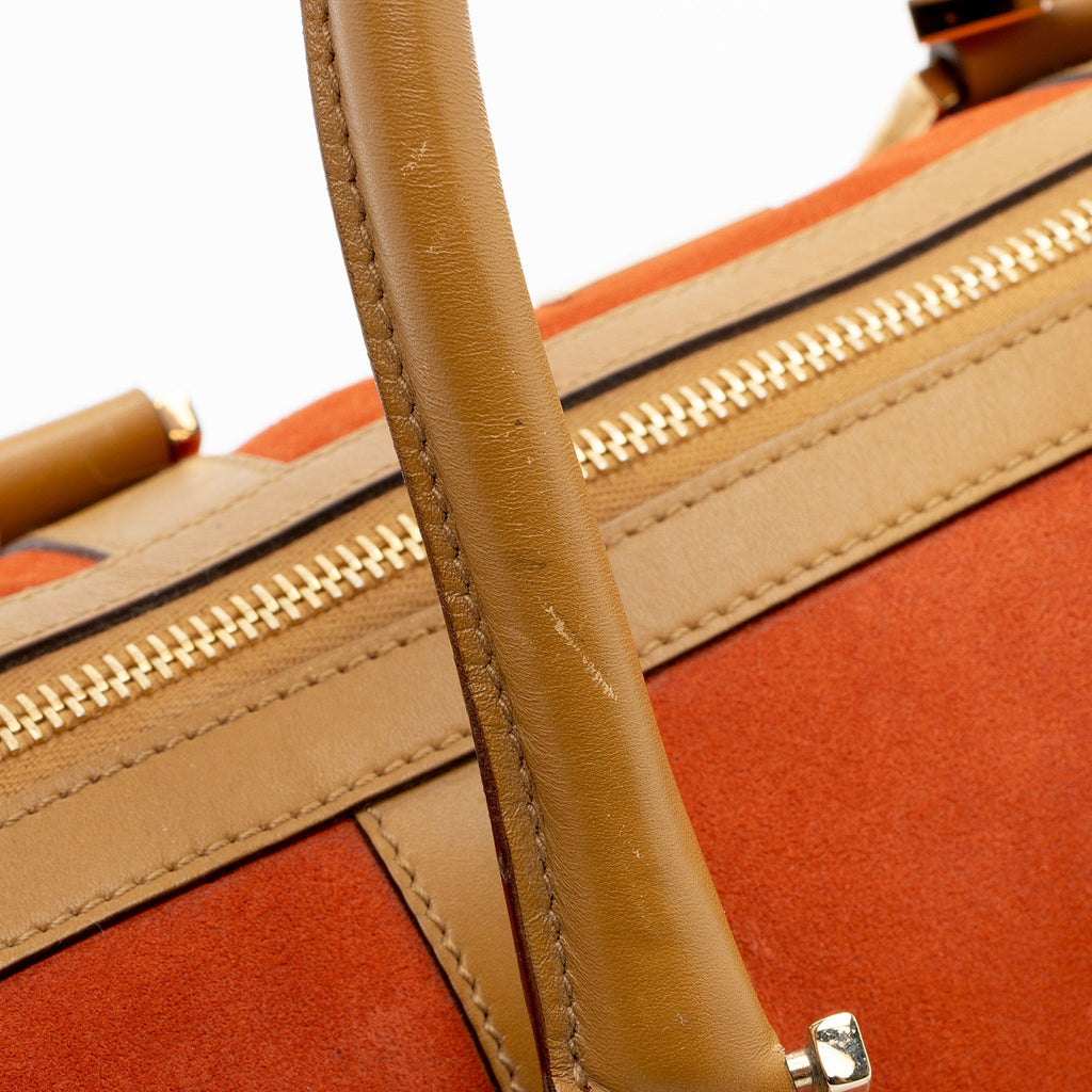 Gucci Vintage Suede Leather Small Boston Bag