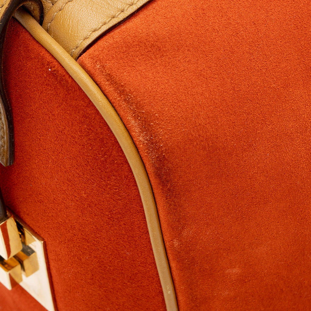 Gucci Vintage Suede Leather Small Boston Bag