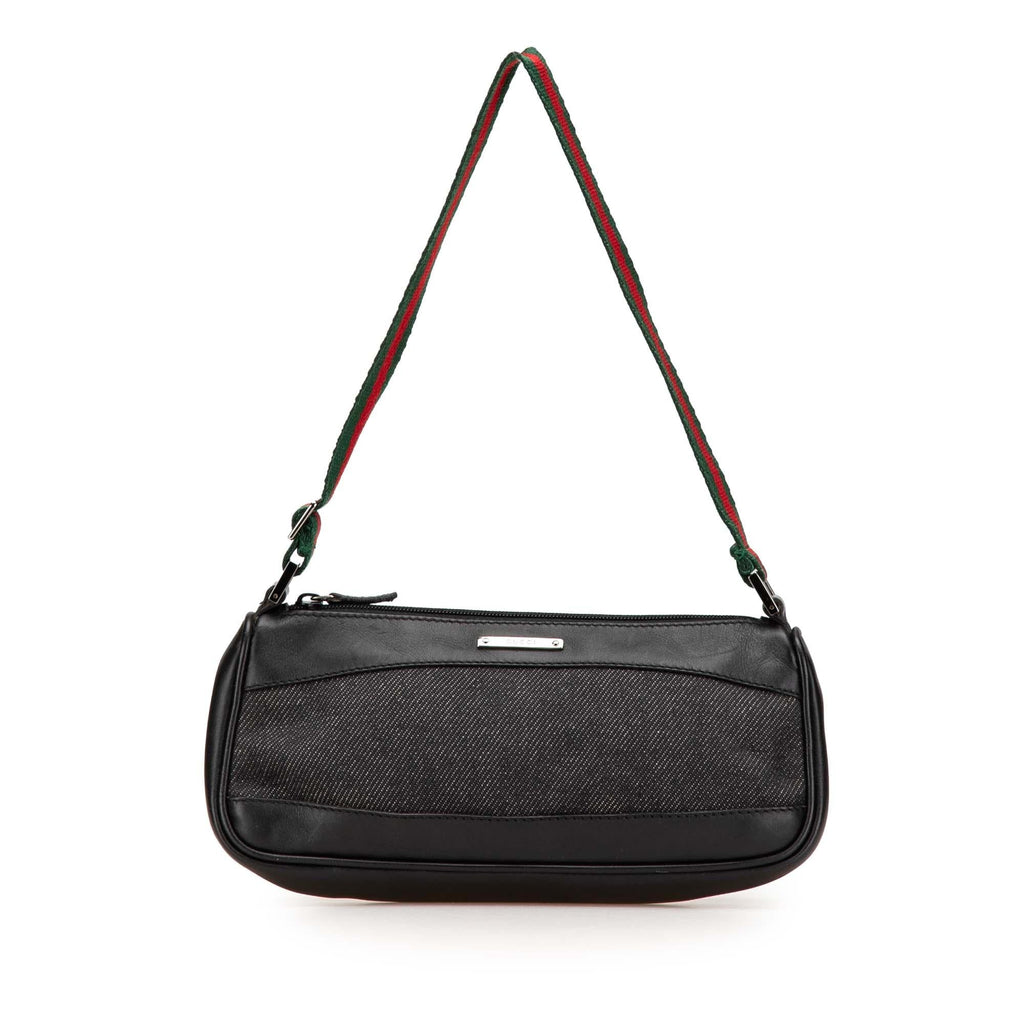 Gucci Web Denim Shoulder Bag