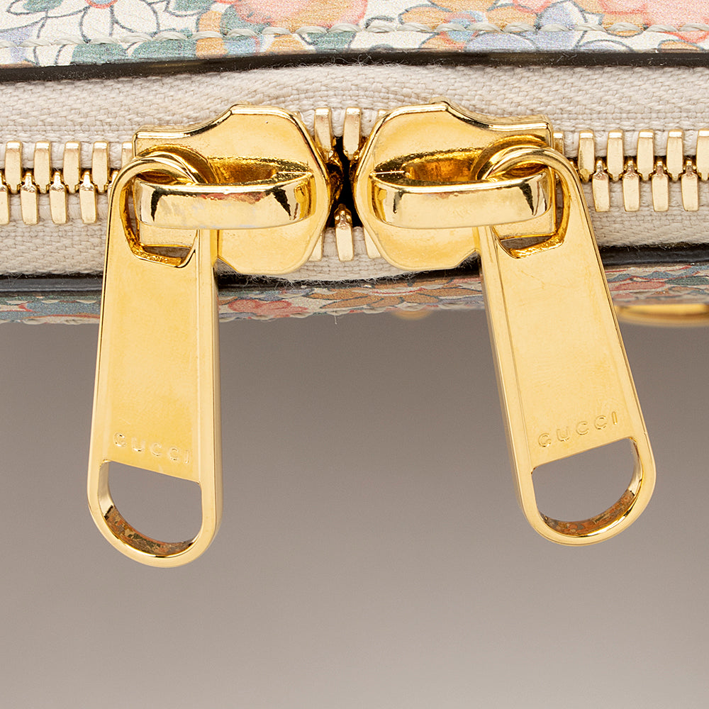 Gucci X Liberty of London Floral Calfskin Horsebit 1955 Top Handle Bag (SHF-21949)
