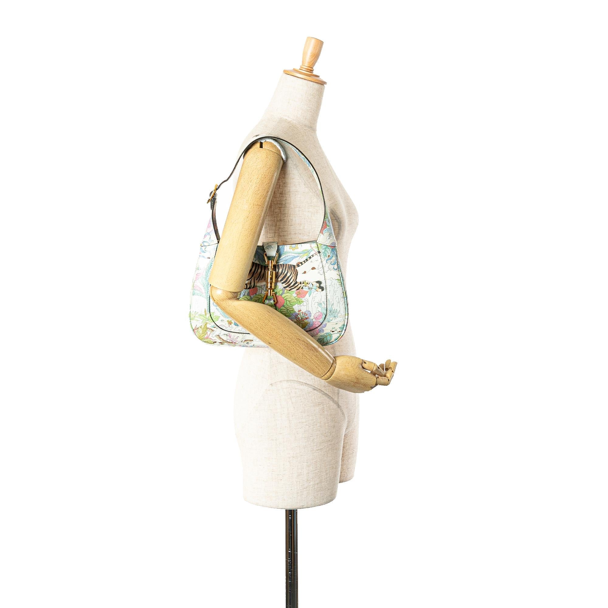 Gucci Yuko Higuchi Small Calfskin  Floral Print Jackie 1961
