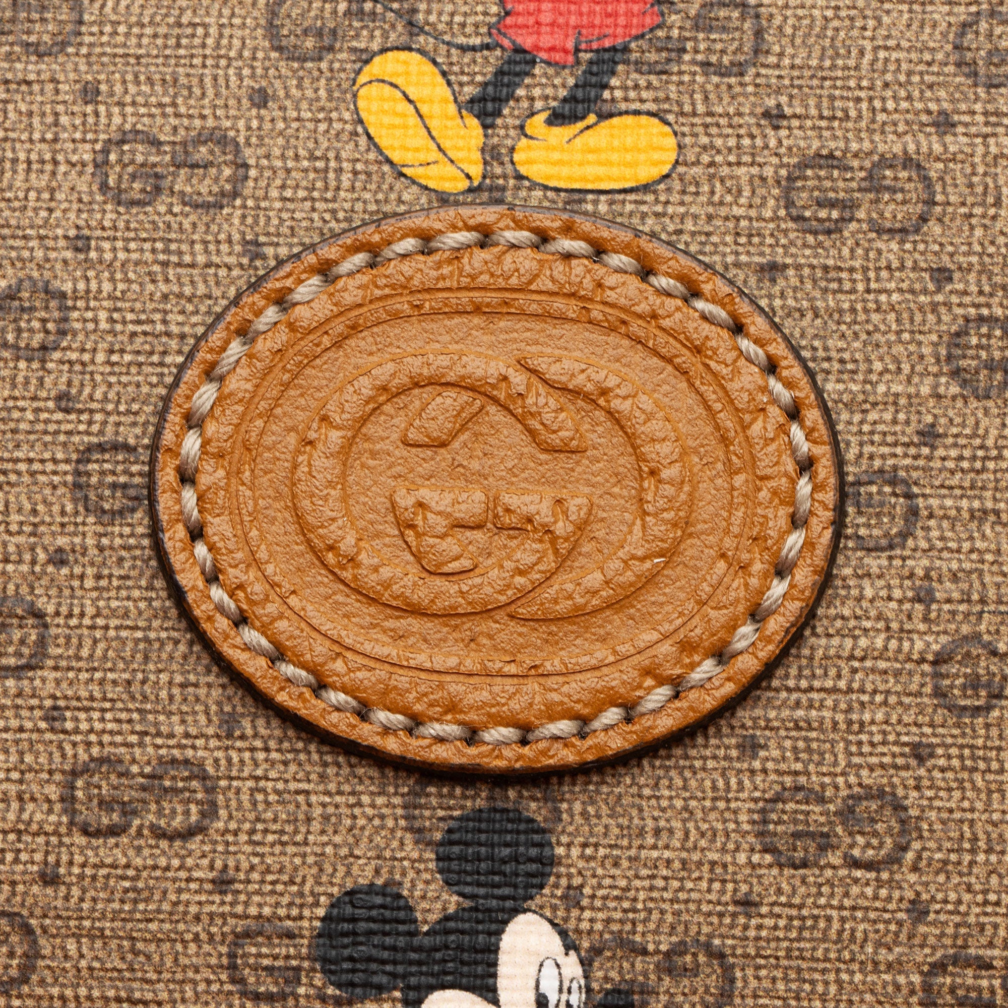 Gucci x Disney Micro GG Canvas Mickey Mouse Round Shoulder Bag (SHF-U62Lrn)