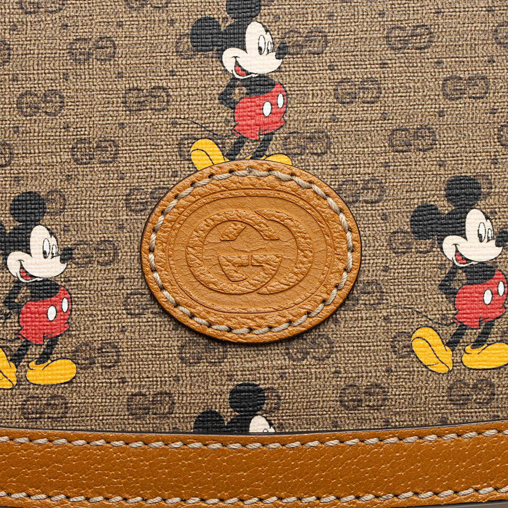 Gucci x Disney Micro GG Canvas Mickey Mouse Small Flap Shoulder Bag