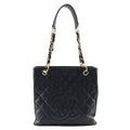 Chanel Caviar Skin Chain Tote Shoulder Bag