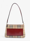 Burberry Pochette Shoulder Bag Haymarket Check / Red Coated Canvas