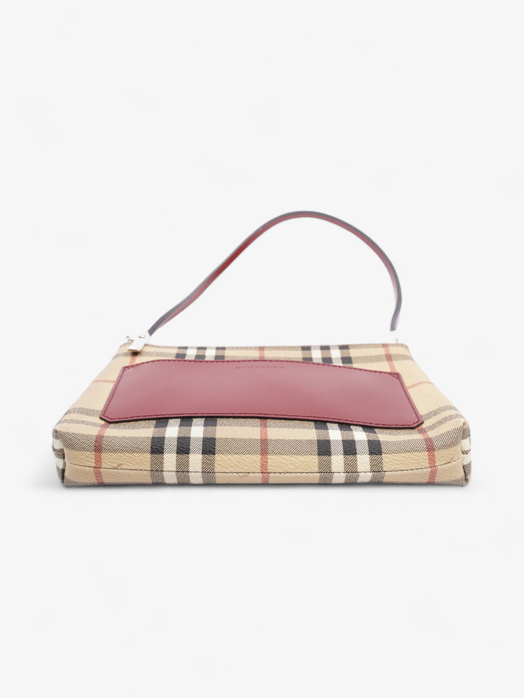 Burberry Pochette Shoulder Bag Haymarket Check / Red Coated Canvas
