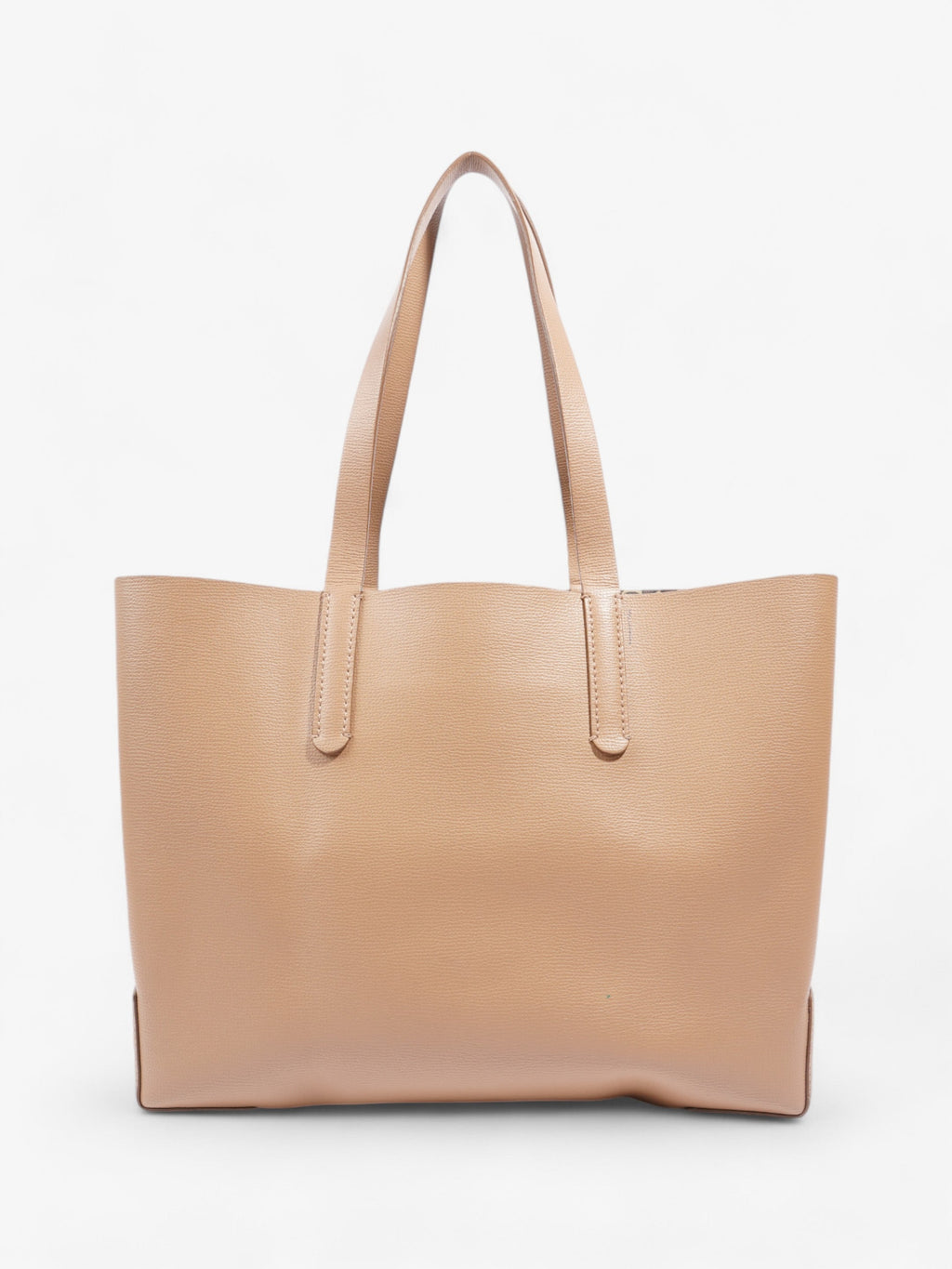 Burberry TB Embossed Shopping Tote Tan Leather