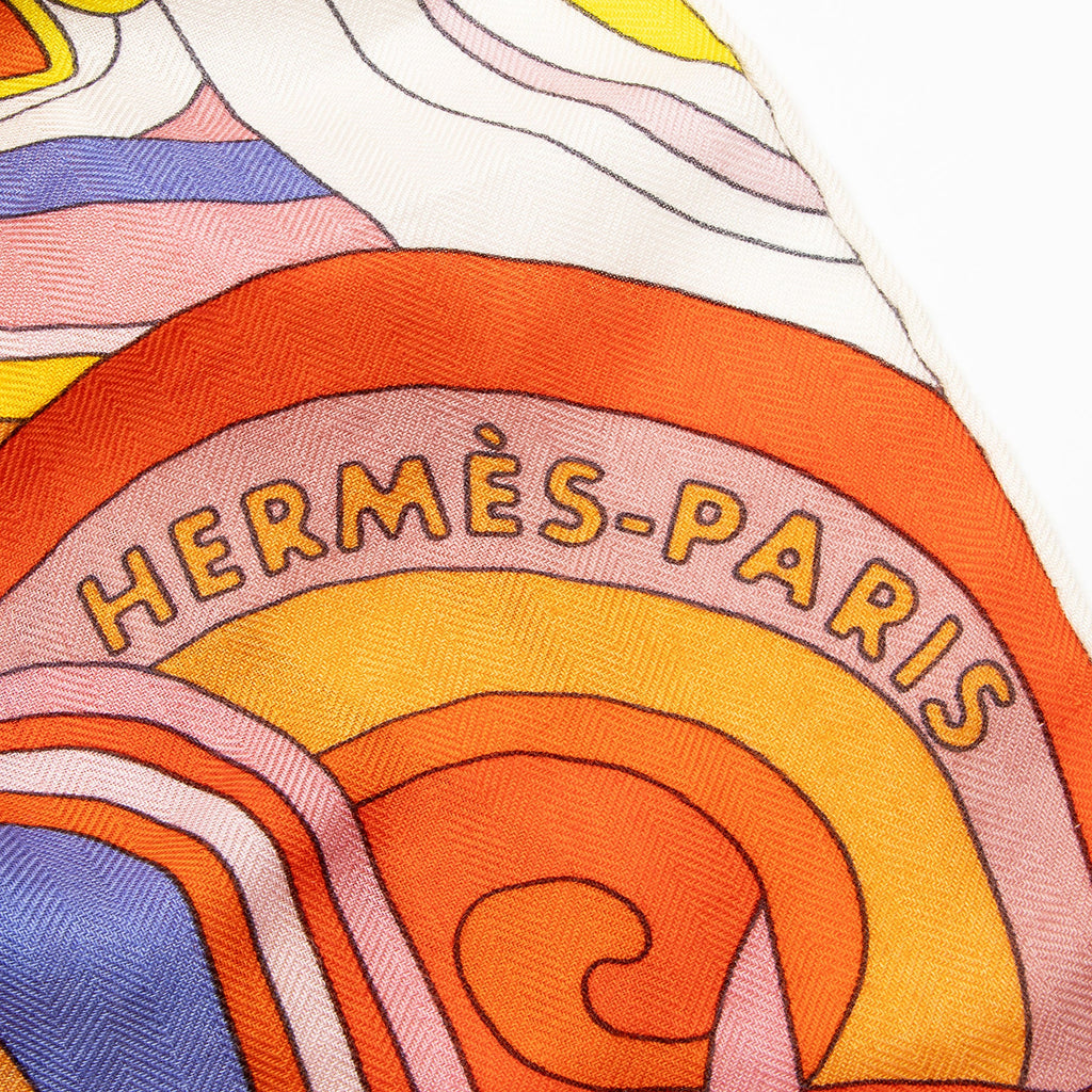 Hermes Cashmere Silk Faubourg Rainbow 140cm Shawl
