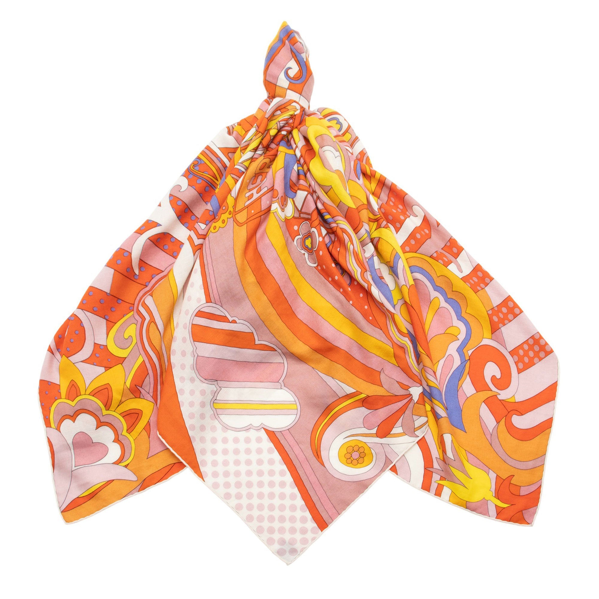Hermes Cashmere Silk Faubourg Rainbow 140cm Shawl