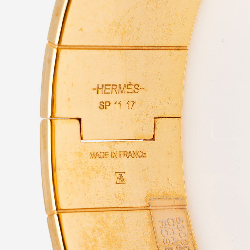 Hermes Enamel Hinged Wide Bracelet