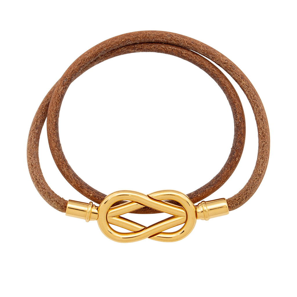 Hermes Leather Atame Double Tour Bracelet