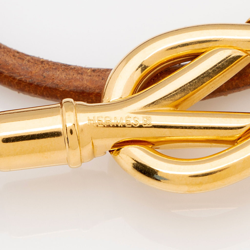 Hermes Leather Atame Double Tour Bracelet