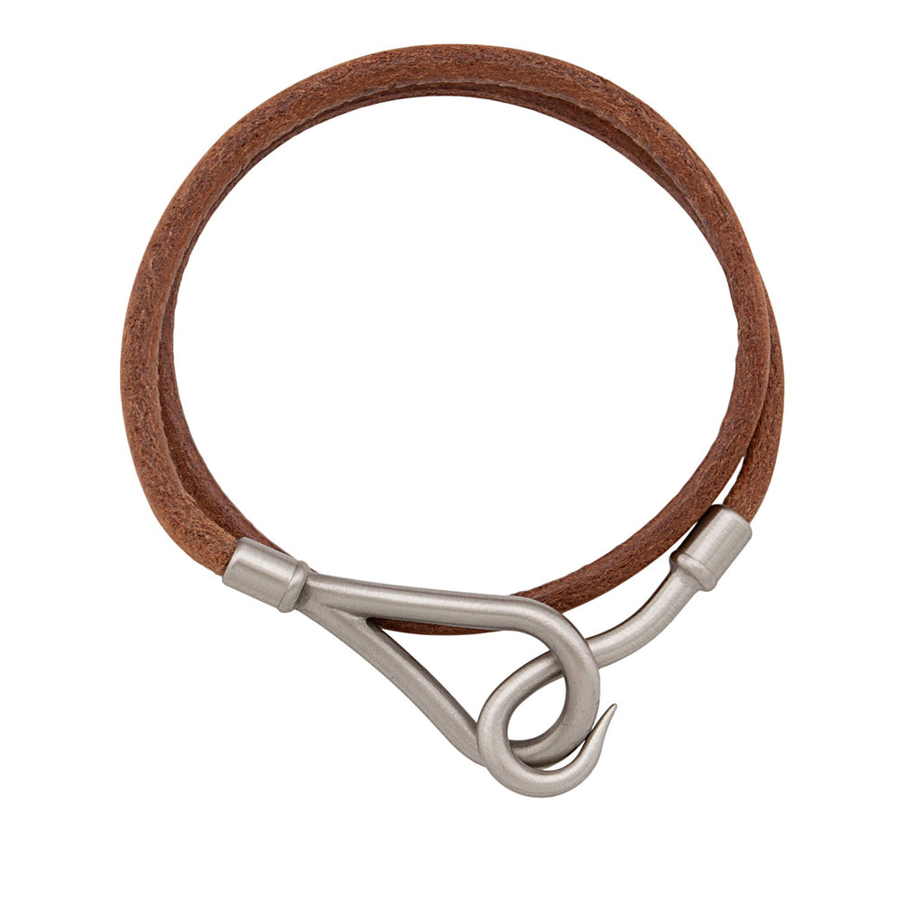 Hermes Leather Jumbo Hook Double Tour Bracelet