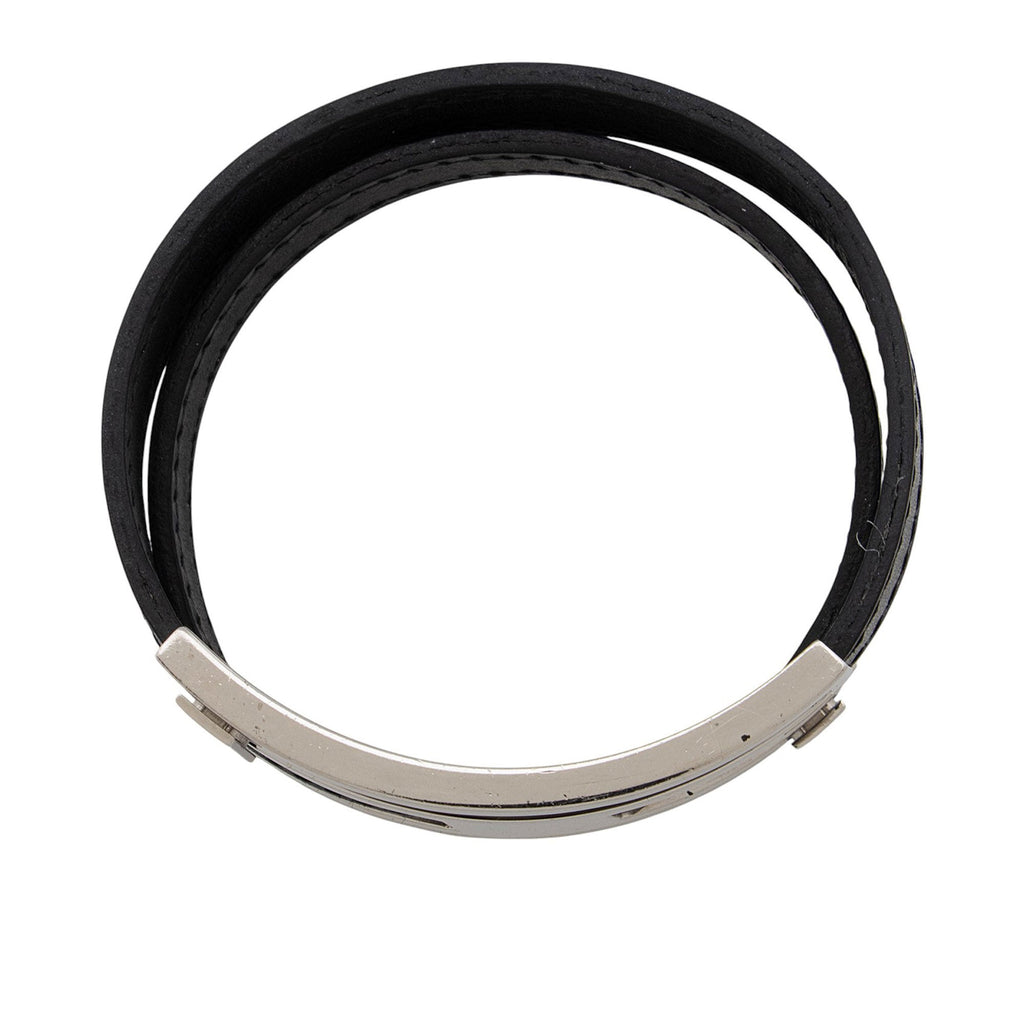 Hermes Leather Pousse Pousse H Bracelet