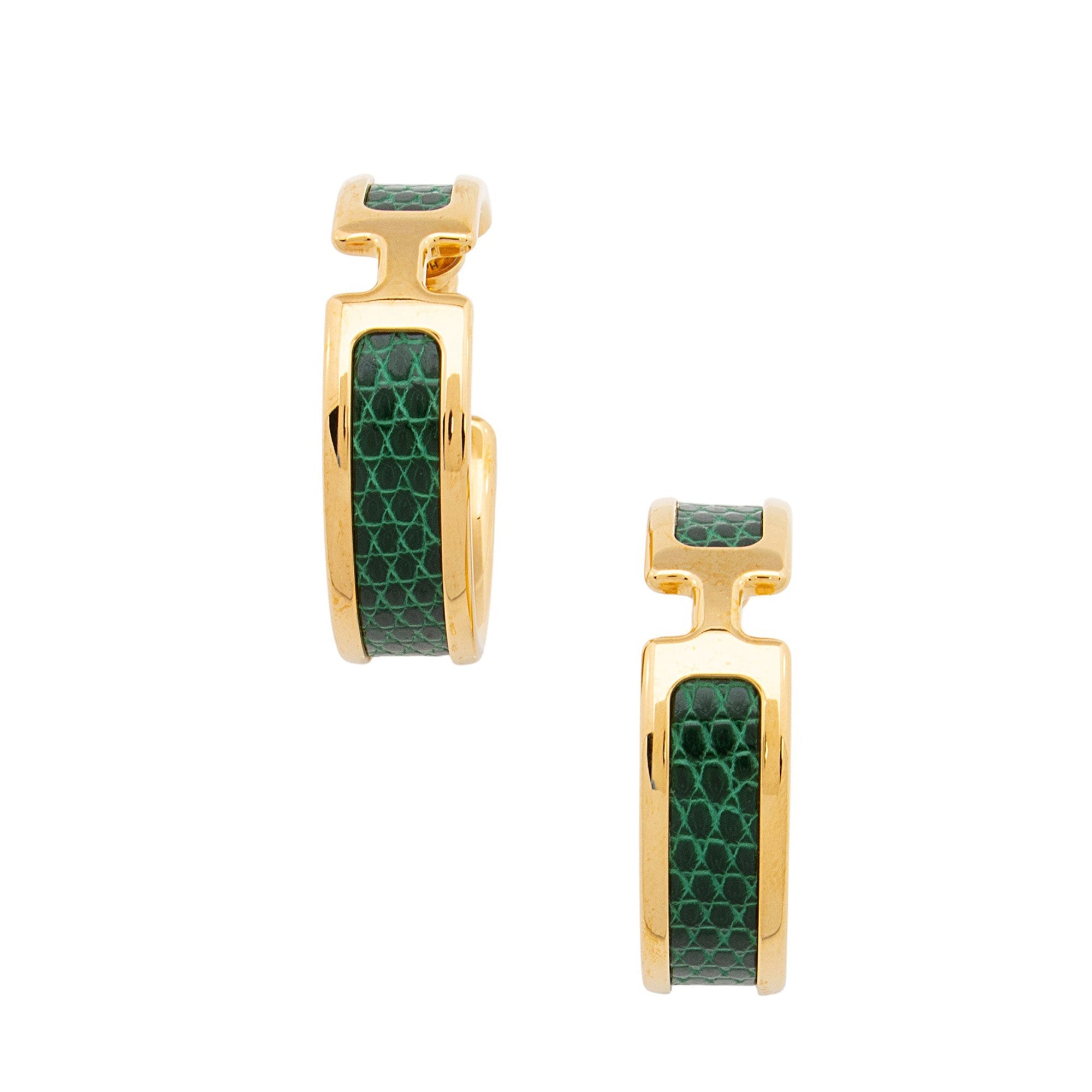 Hermes Lizard Olympe Earrings