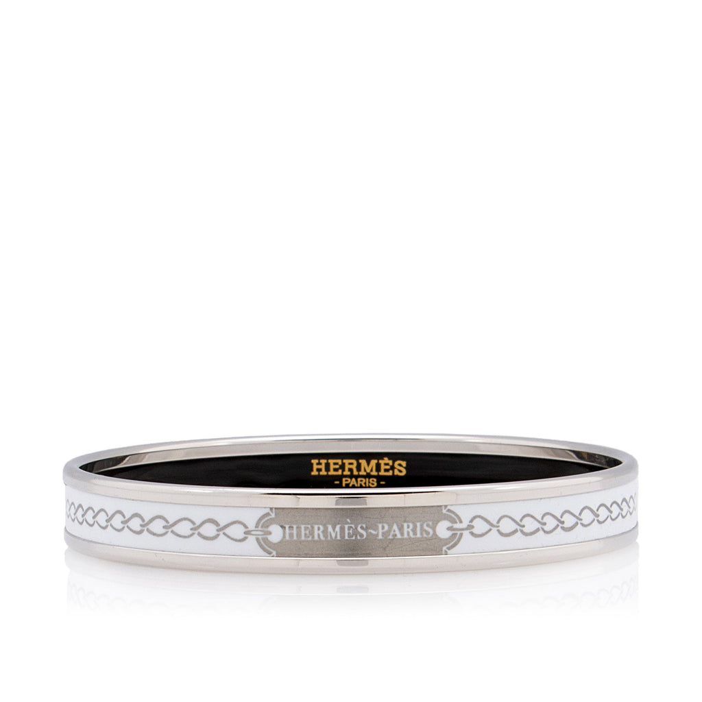 Hermes Printed Enamel Narrow Bangle