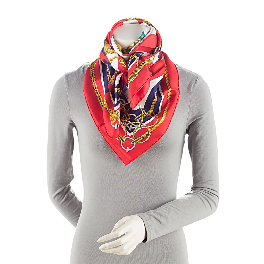 Hermes Silk Chateaux D'Arriere 90cm Scarf