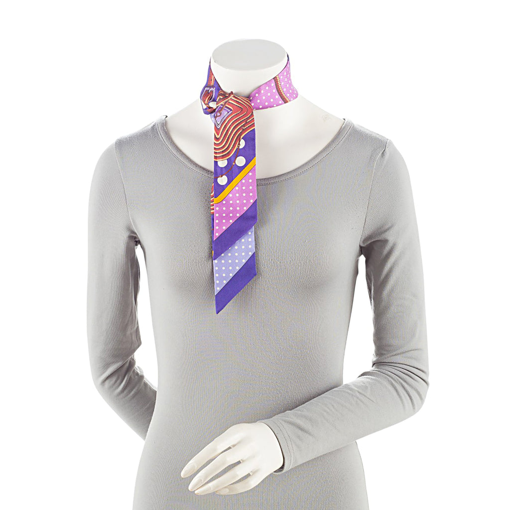 Hermes Silk Clic Clac a Pois Twilly