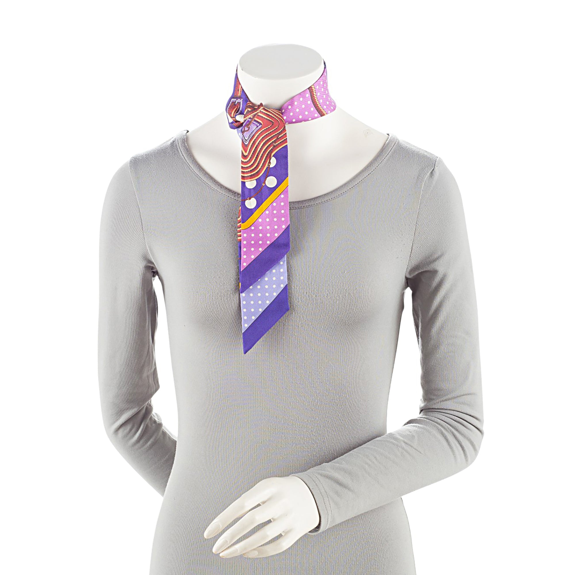 Hermes Silk Clic Clac a Pois Twilly