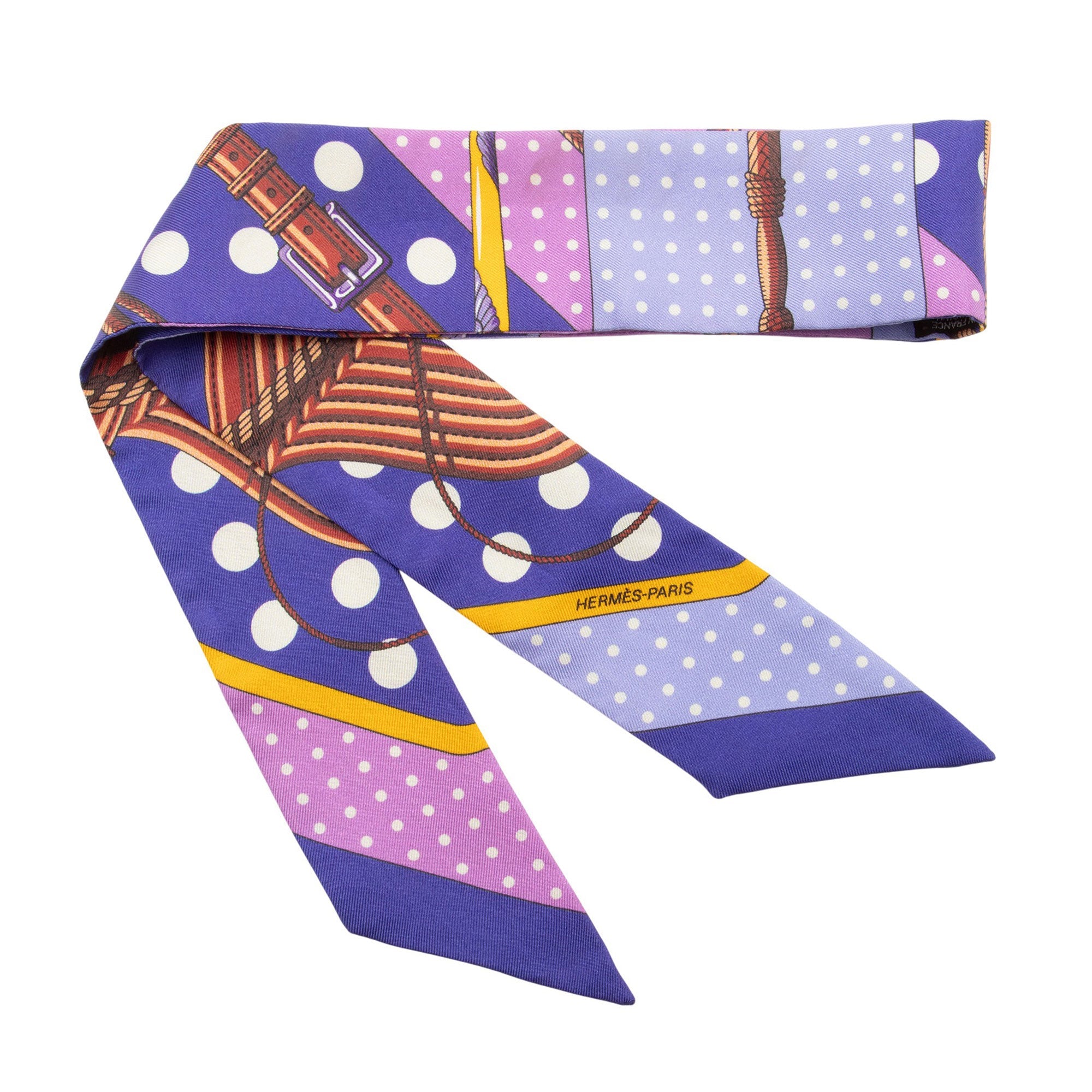 Hermes Silk Clic Clac a Pois Twilly