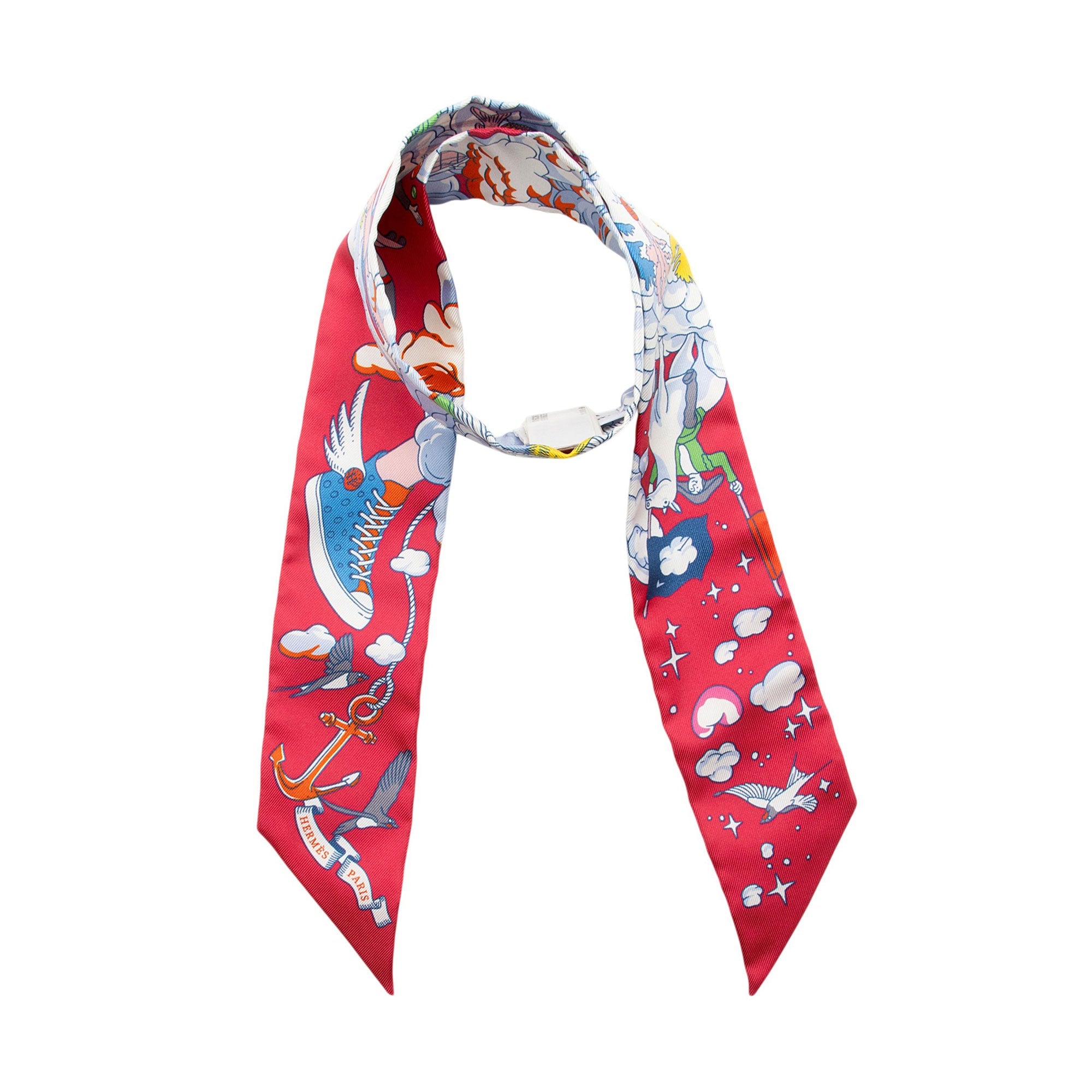 Hermes Silk Sur Mon Nuage Twilly Scarf