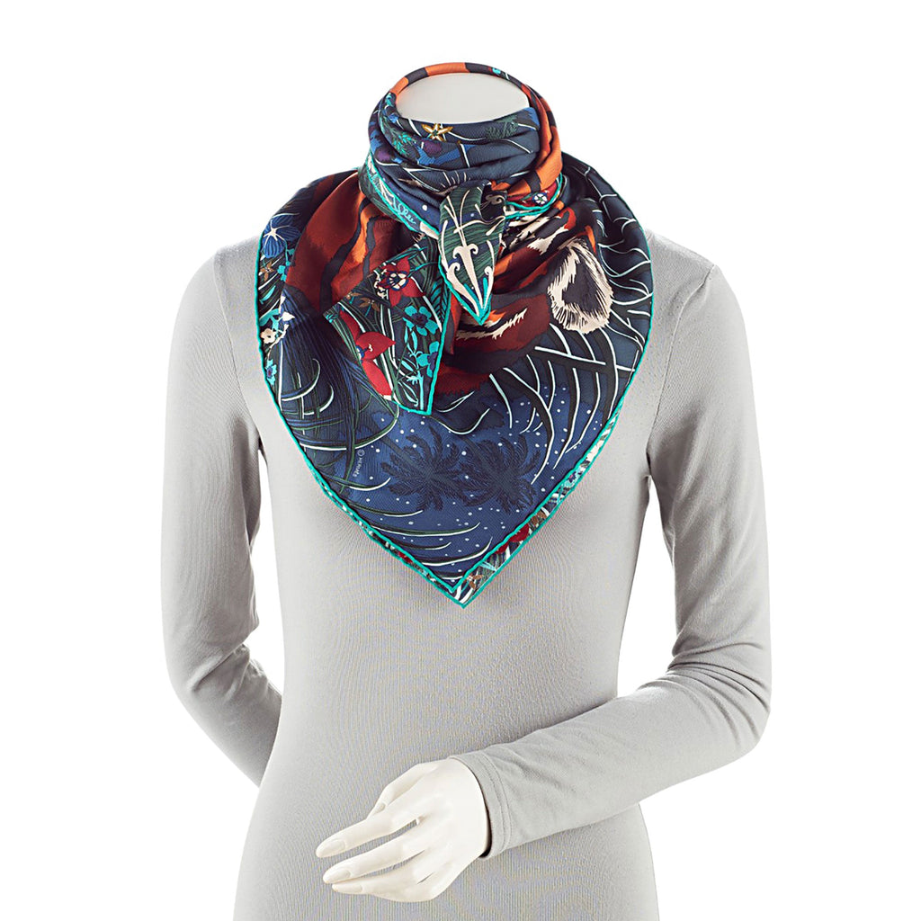 Hermes Silk Tyger Tyger 90cm Scarf