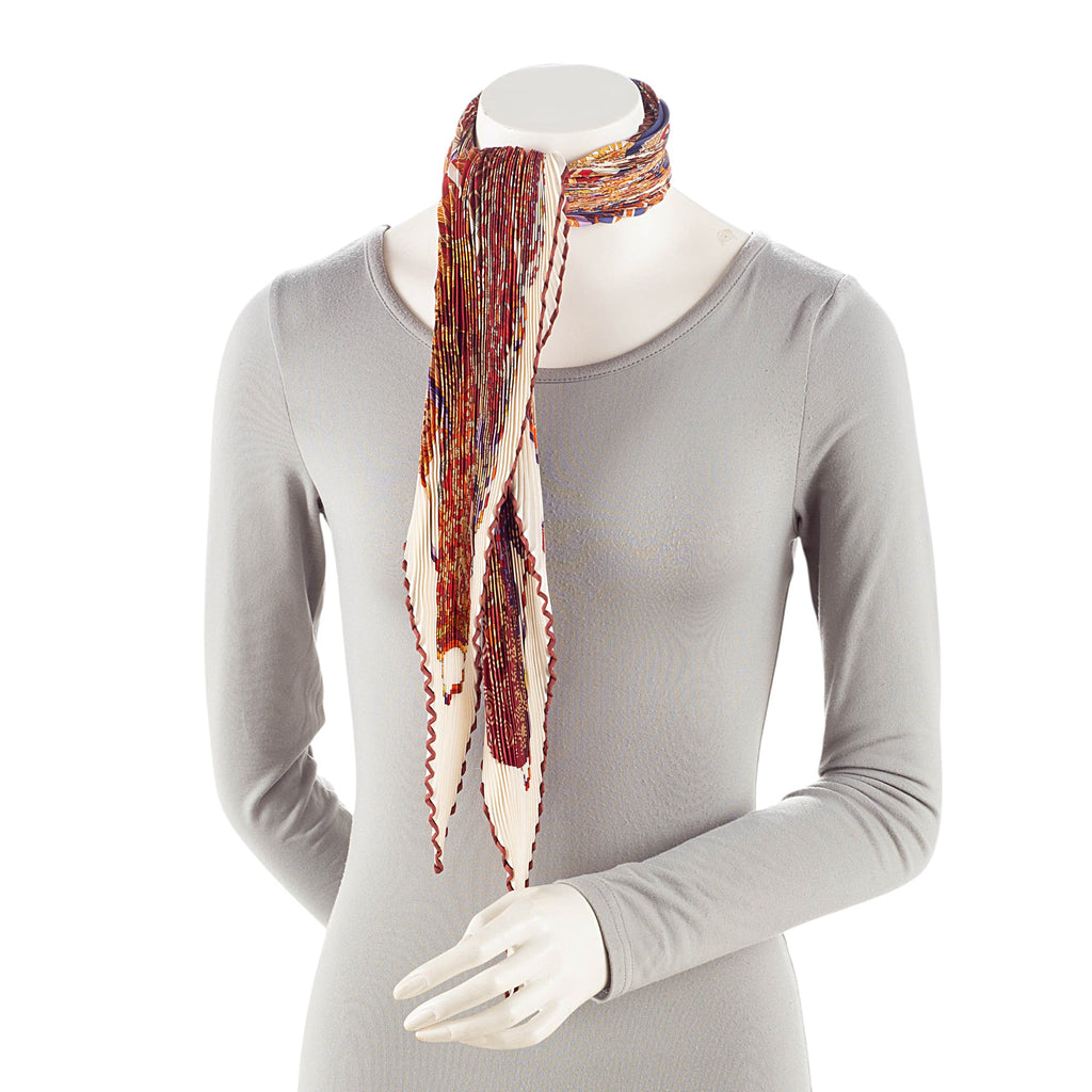 Hermes Silk Voyage En Etoffes Plisse Scarf