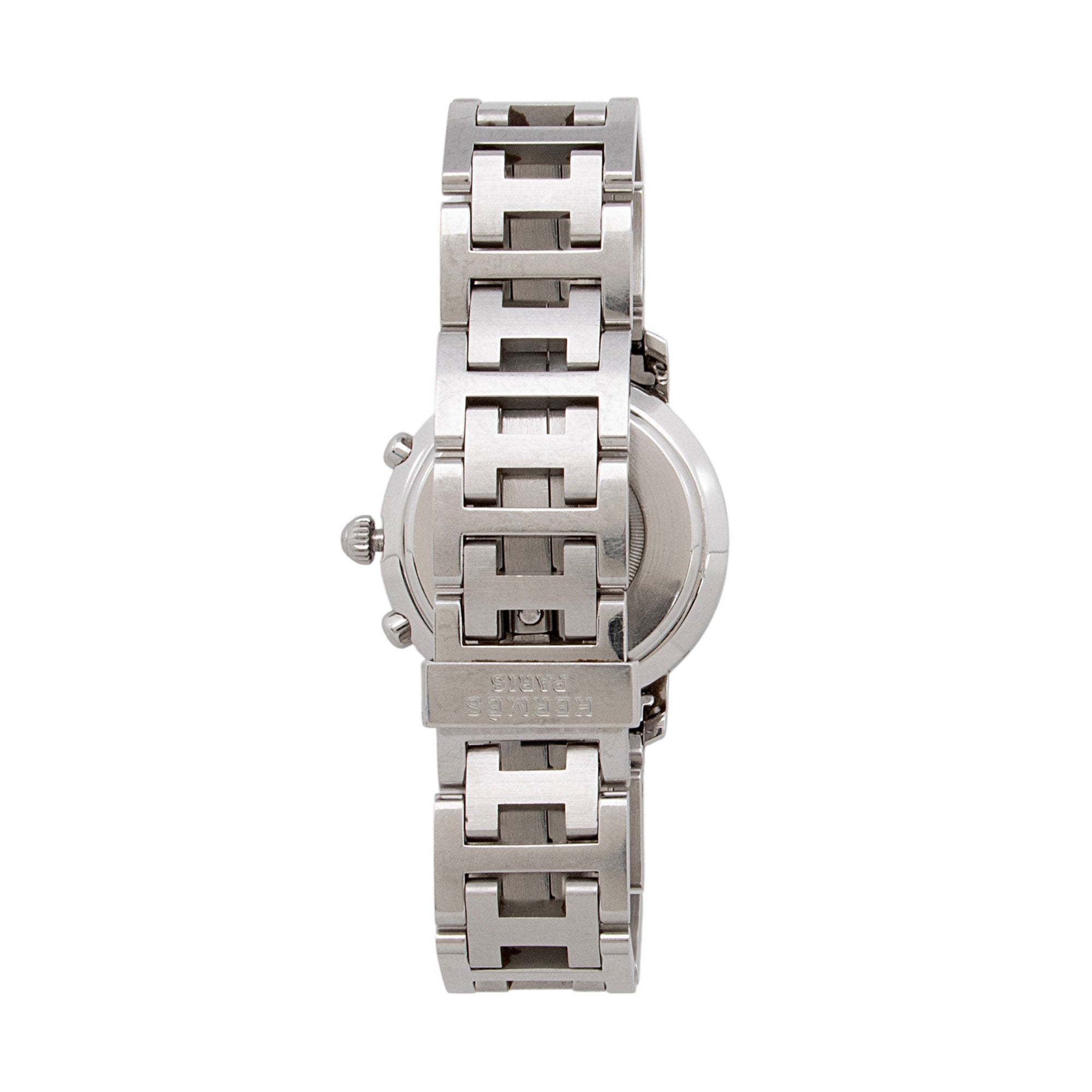 Hermes Stainless Steel Quartz Clipper Chronograph 31mm Watch