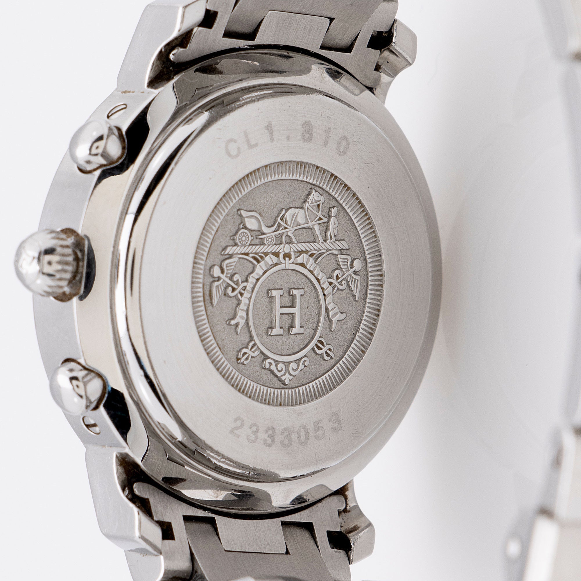 Hermes Stainless Steel Quartz Clipper Chronograph 31mm Watch