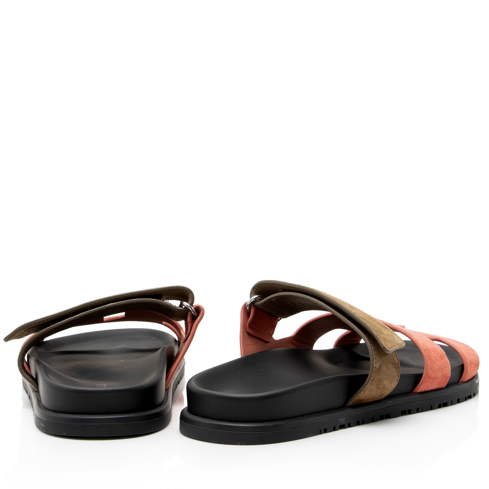 Hermes Suede Chypre Slide Sandals - Size 8.5 / 38.5