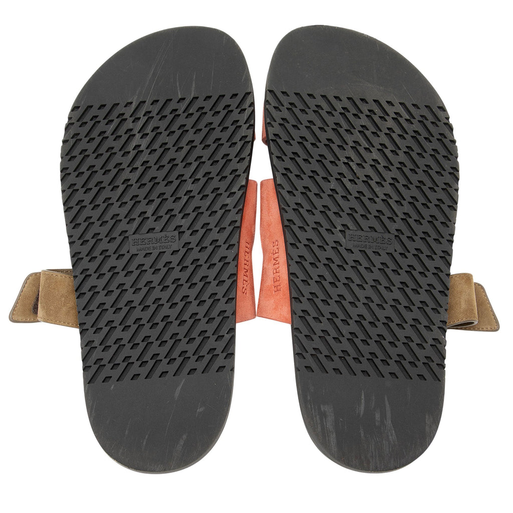 Hermes Suede Chypre Slide Sandals - Size 8.5 / 38.5