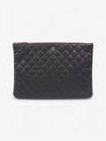 Chanel Clutch Pouch Black Caviar Leather Large