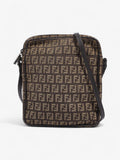 Fendi Zucchino Shoulder Bag Brown Canvas