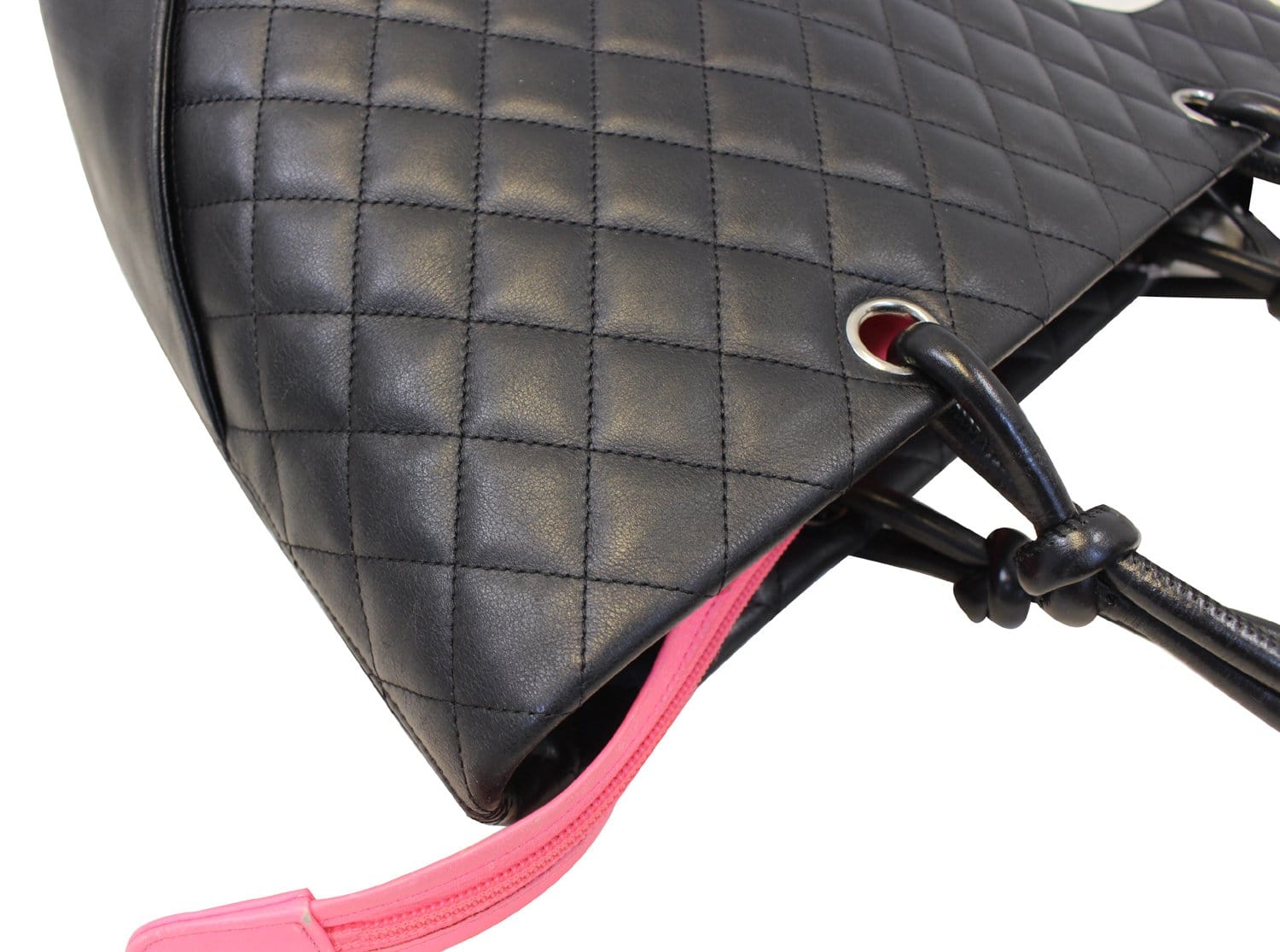 CHANEL Black Quilted Leather Large Cambon Tote Bag