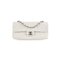 Chanel White Caviar East West Flap Shoulder Bag