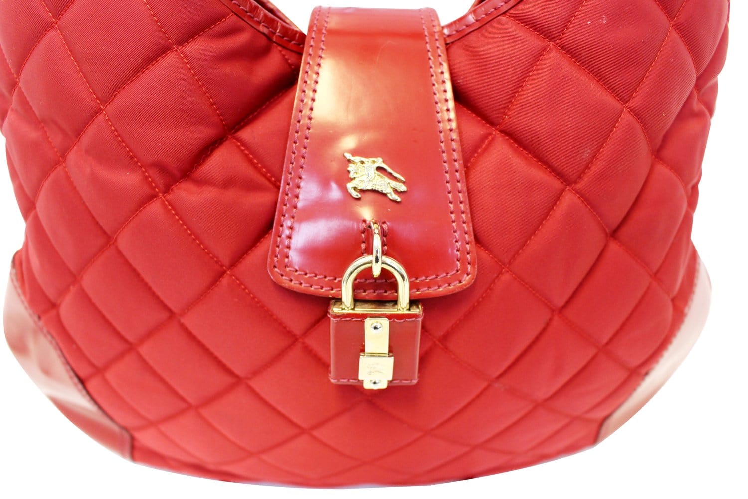BURBERRY Red Canvas Shoulder Bag
