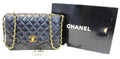 Chanel 9" Black Quilted Leather Shoulder Classic Flap Bag Vintage