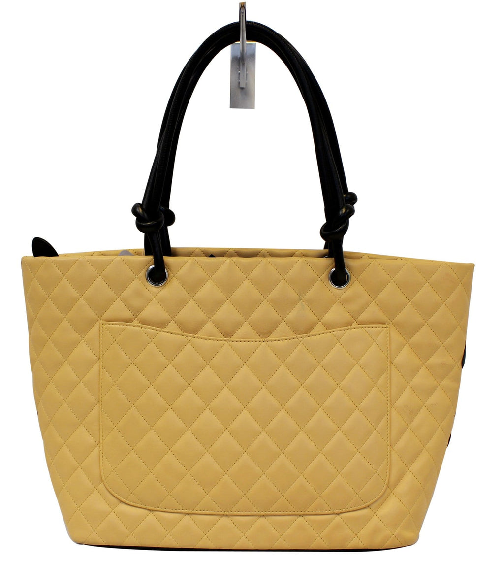 CHANEL Beige Quilted Leather Ligne Cambon Large Tote Bag