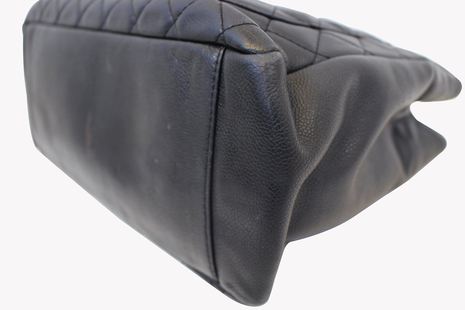 CHANEL Black Caviar Leather Grand Shopping Tote Bag