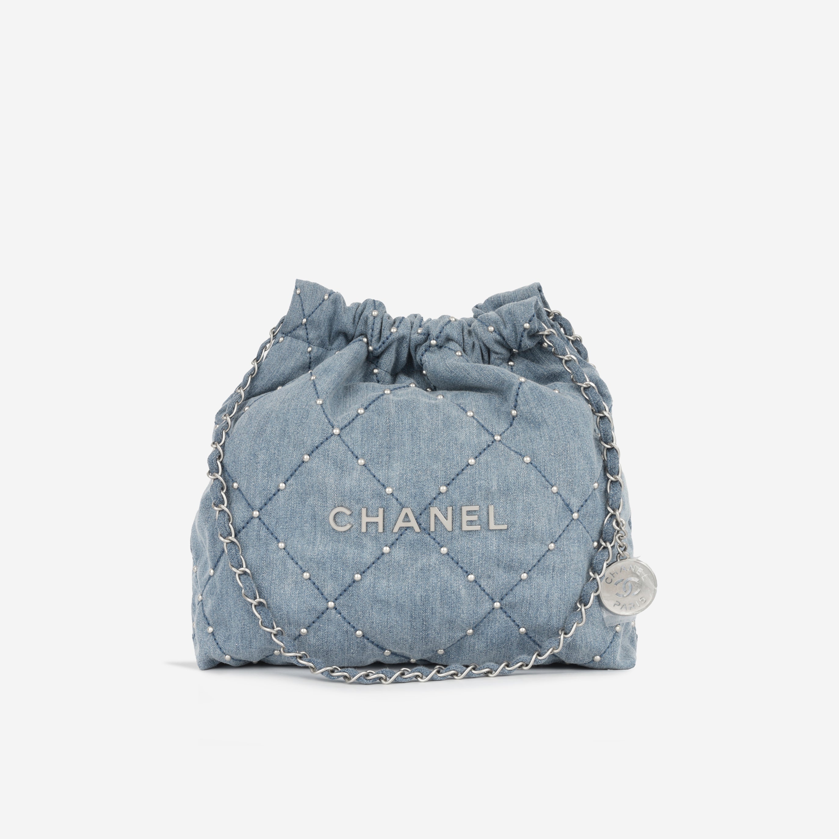 Chanel Small 22 Tote - Blue denim