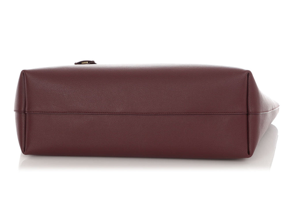Saint Laurent Large Burgundy Shopping Tote