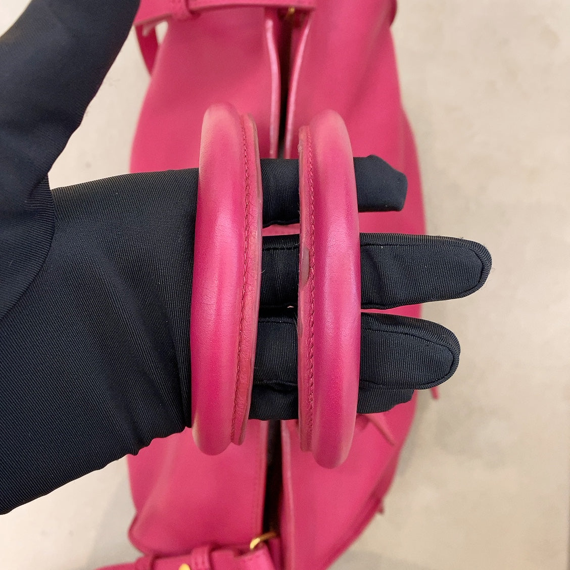YSL Pink Smooth Calfskin Monogram Small Y Cabas Tote Bag