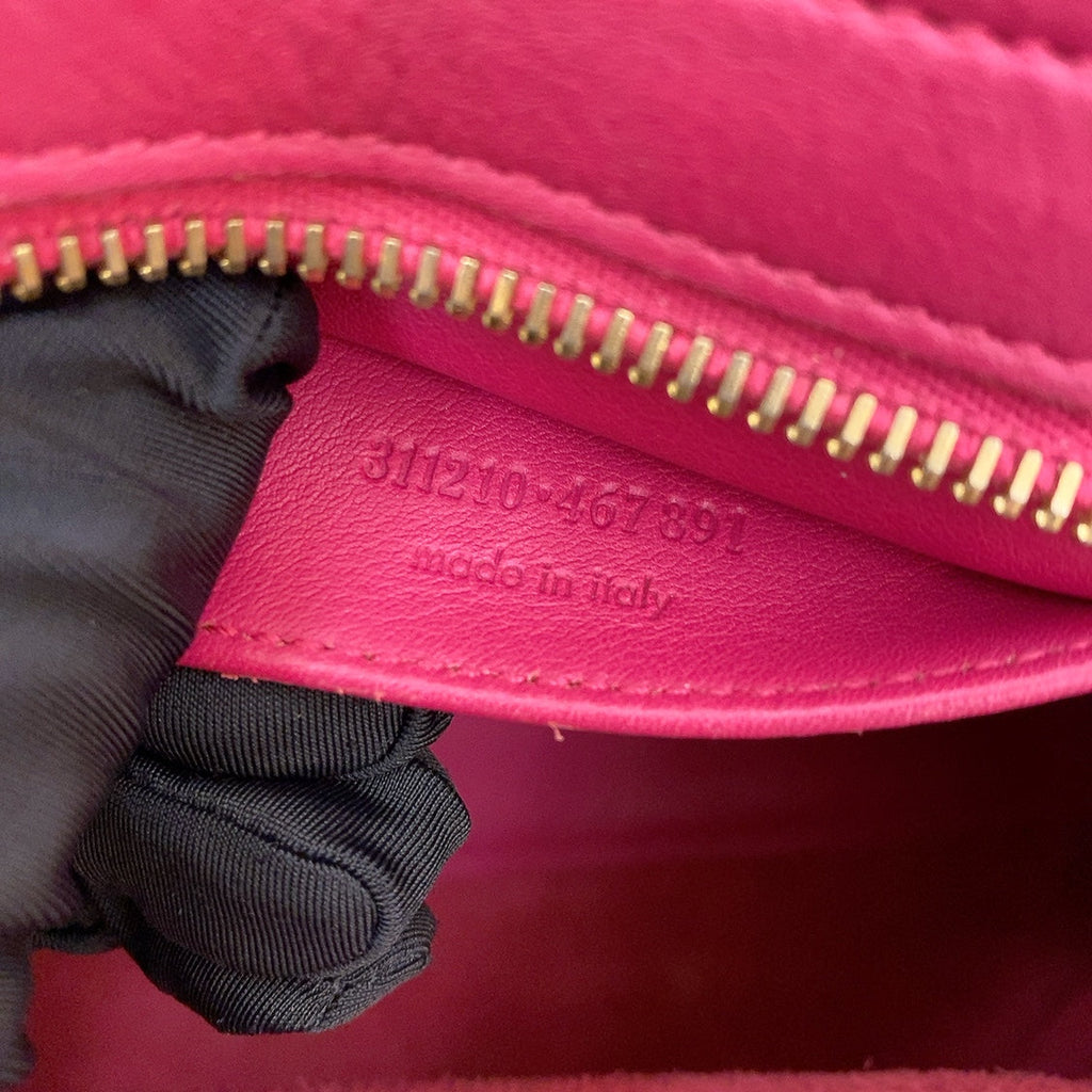 YSL Pink Smooth Calfskin Monogram Small Y Cabas Tote Bag