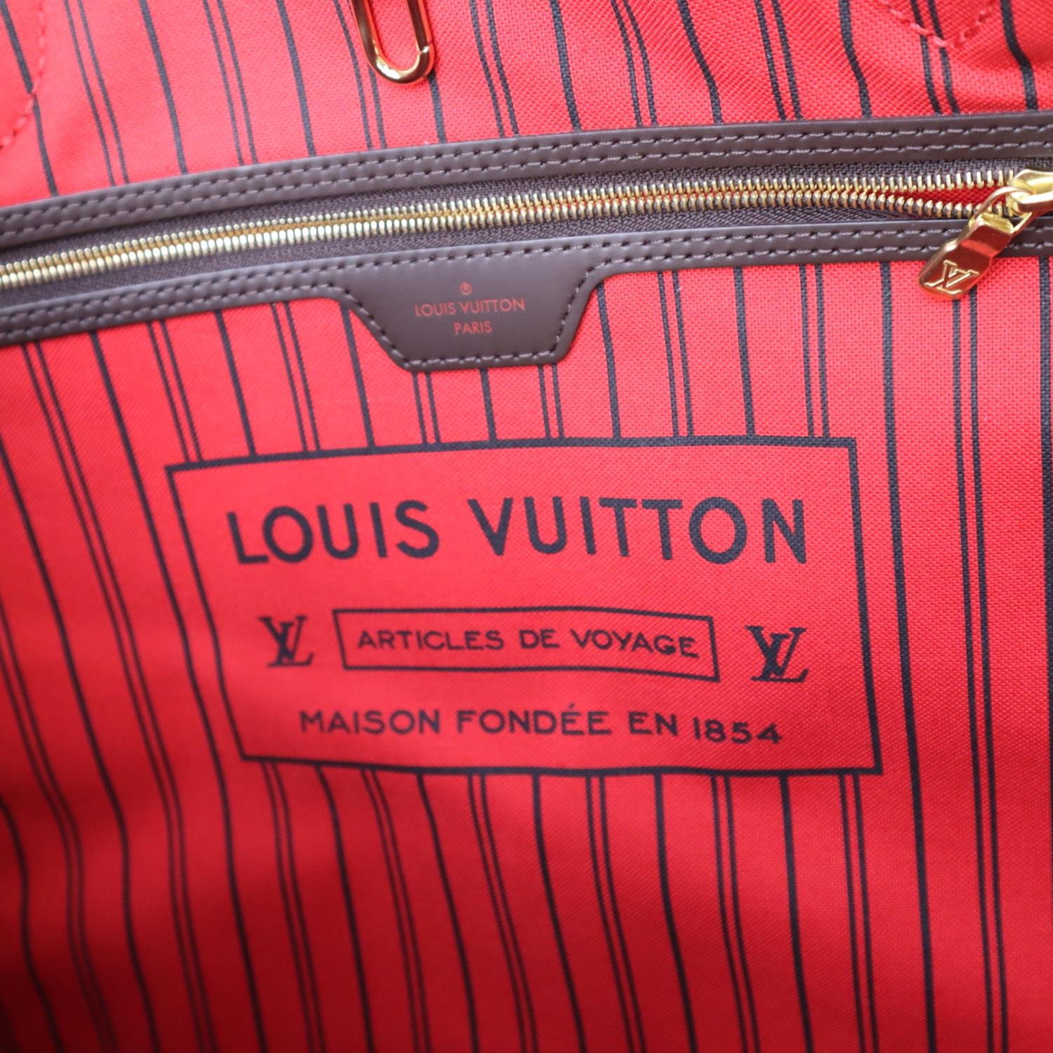 LOUIS VUITTON Neverfull GM Damier Ebene Tote Shoulder Bag Brown