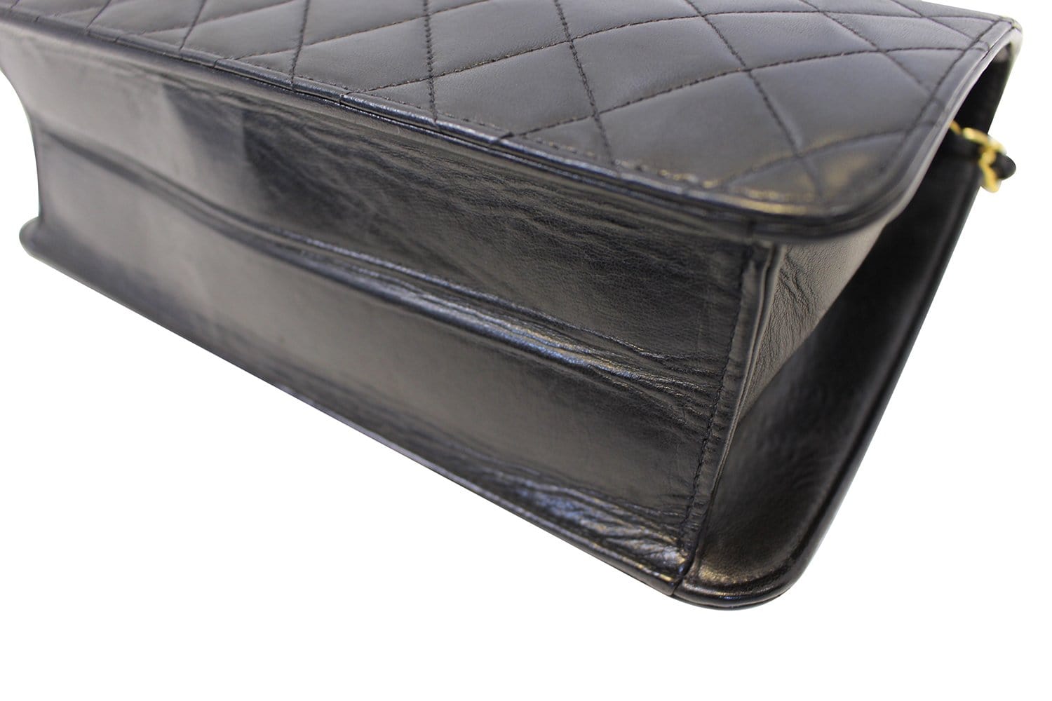 CHANEL Quilted Lambskin Leather Single Flap Black Shoulder Bag - Final Call