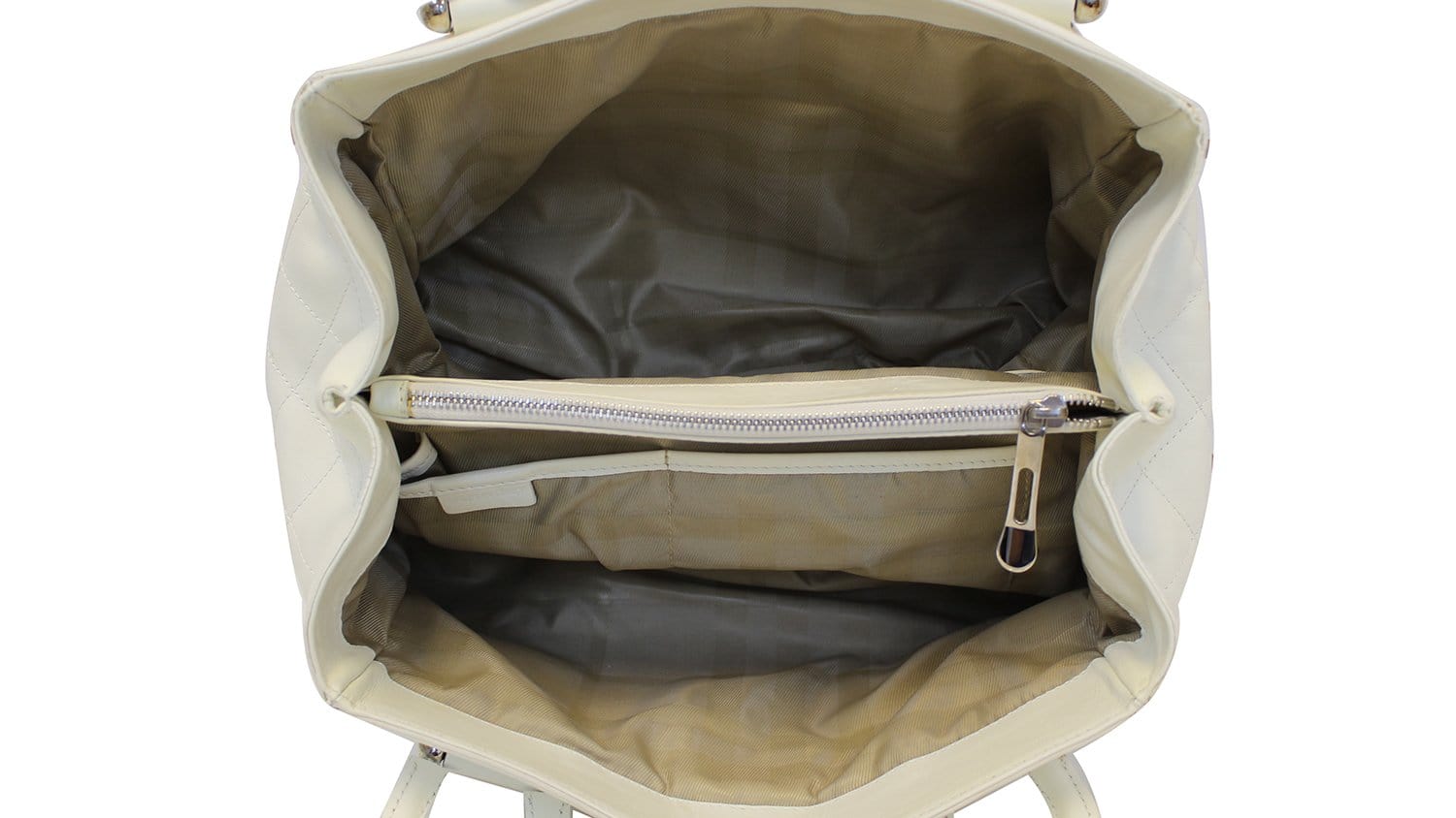 BURBERRY White Quilted Leather Montgomery Satchel Shoulder Bag