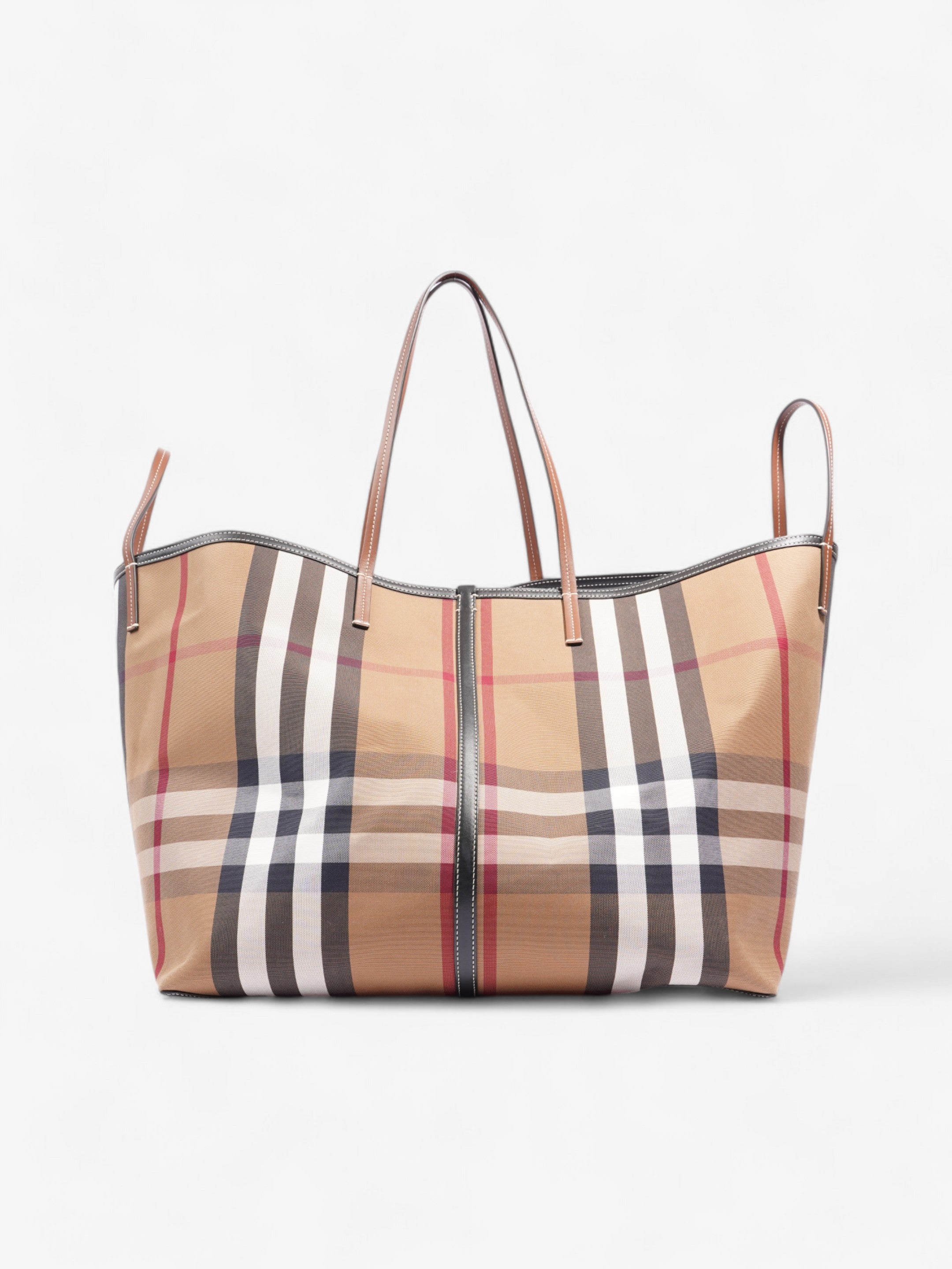 Burberry Beach Tote Vintage Check Fabric XL