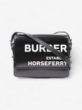 Burberry Horseferry Print Shoulder Bag Black / White Patent Leather