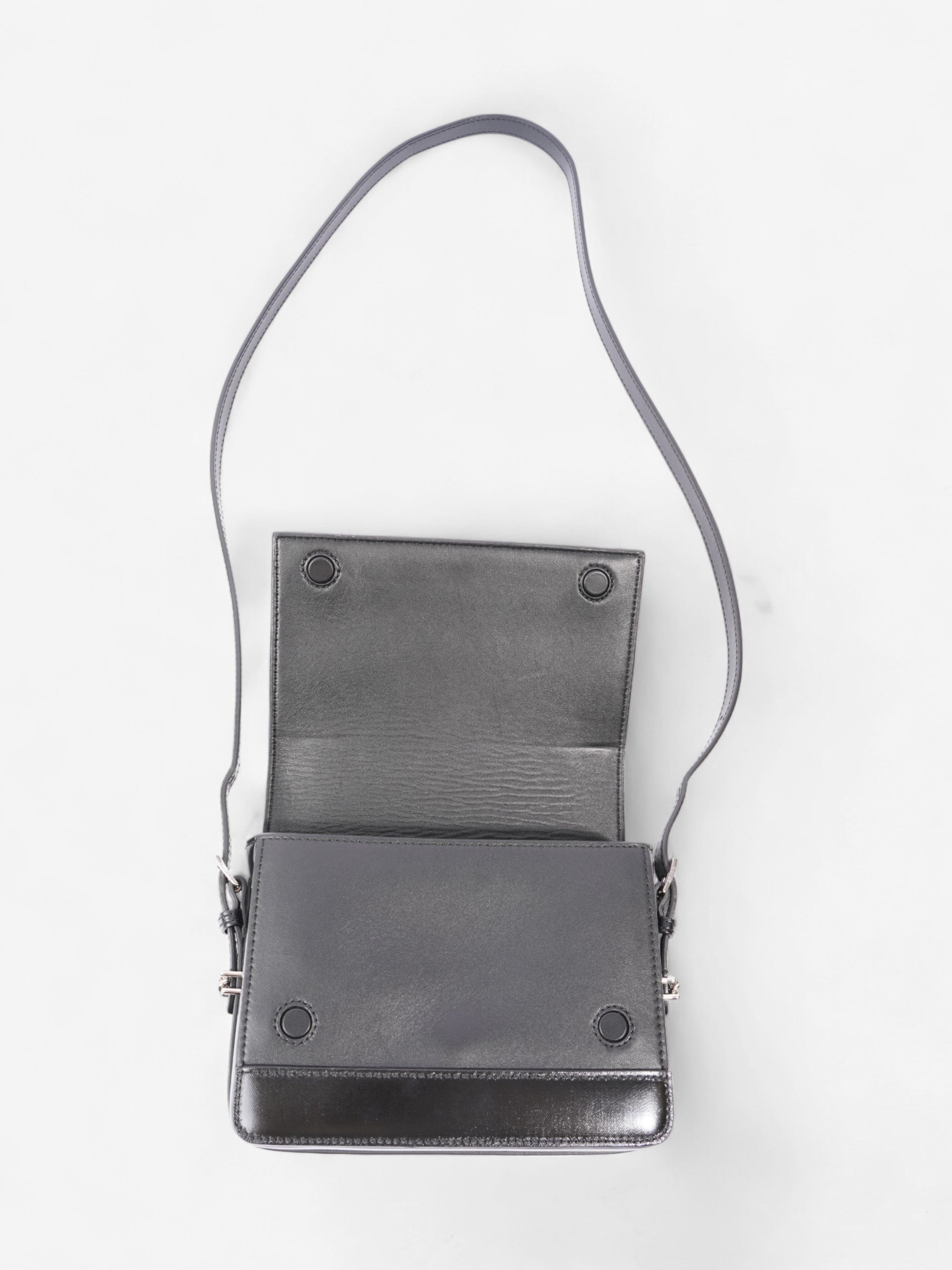 Burberry Horseferry Print Shoulder Bag Black / White Patent Leather