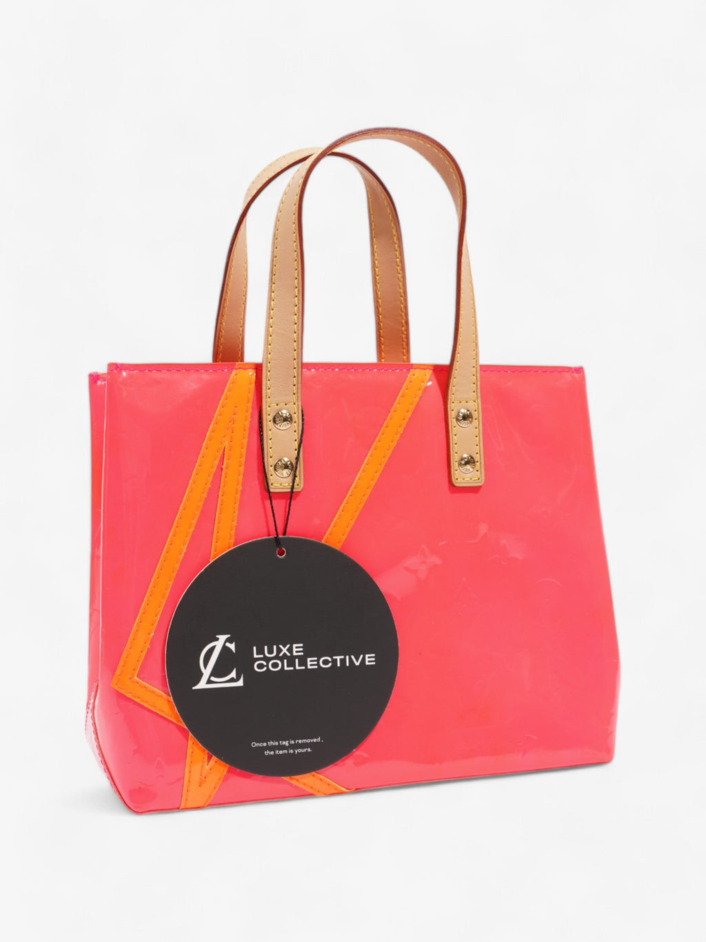 Louis Vuitton x Robert Wilson Reade Tote Fluorescent Pink / Fluorescent Orange Vernis Leather Mini